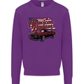 American Badass Muscle Car Mens Sweatshirt Jumper Purple