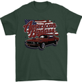 American Badass Muscle Car Mens T-Shirt Cotton Gildan Forest Green