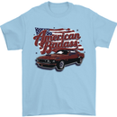 American Badass Muscle Car Mens T-Shirt Cotton Gildan Light Blue
