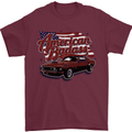 American Badass Muscle Car Mens T-Shirt Cotton Gildan Maroon