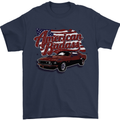 American Badass Muscle Car Mens T-Shirt Cotton Gildan Navy Blue
