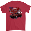 American Badass Muscle Car Mens T-Shirt Cotton Gildan Red