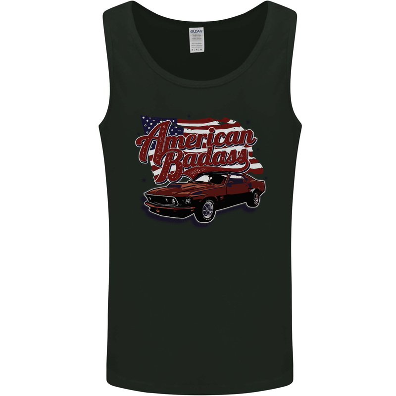 American Badass Muscle Car Mens Vest Tank Top Black