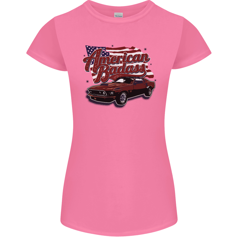 American Badass Muscle Car Womens Petite Cut T-Shirt Azalea