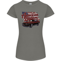 American Badass Muscle Car Womens Petite Cut T-Shirt Charcoal