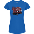 American Badass Muscle Car Womens Petite Cut T-Shirt Royal Blue