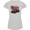 American Badass Muscle Car Womens Petite Cut T-Shirt Sports Grey