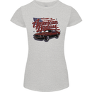 American Badass Muscle Car Womens Petite Cut T-Shirt Sports Grey