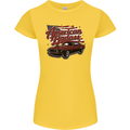 American Badass Muscle Car Womens Petite Cut T-Shirt Yellow