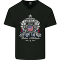 American Biker Attitude Motorcycle America Mens V-Neck Cotton T-Shirt Black