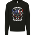 American Biker Motorbike Motorcycle USA Kids Sweatshirt Jumper Black