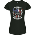 American Biker Motorbike Motorcycle USA Womens Petite Cut T-Shirt Black