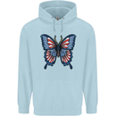 American Butterfly Flag USA July 4th Childrens Kids Hoodie Light Blue