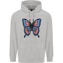 American Butterfly Flag USA July 4th Childrens Kids Hoodie Sports Grey