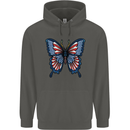American Butterfly Flag USA July 4th Childrens Kids Hoodie Storm Grey