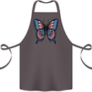 American Butterfly Flag USA July 4th Cotton Apron 100% Organic Dark Grey