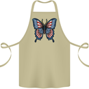American Butterfly Flag USA July 4th Cotton Apron 100% Organic Khaki