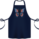 American Butterfly Flag USA July 4th Cotton Apron 100% Organic Navy Blue