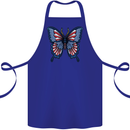 American Butterfly Flag USA July 4th Cotton Apron 100% Organic Royal Blue