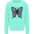 American Butterfly Flag USA July 4th Kids Sweatshirt Jumper Peppermint