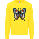 American Butterfly Flag USA July 4th Kids Sweatshirt Jumper Yellow
