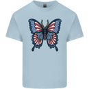 American Butterfly Flag USA July 4th Kids T-Shirt Childrens Light Blue