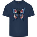 American Butterfly Flag USA July 4th Kids T-Shirt Childrens Navy Blue