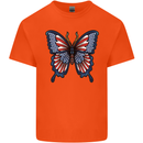 American Butterfly Flag USA July 4th Kids T-Shirt Childrens Orange