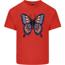 American Butterfly Flag USA July 4th Kids T-Shirt Childrens Red