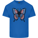American Butterfly Flag USA July 4th Kids T-Shirt Childrens Royal Blue