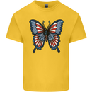 American Butterfly Flag USA July 4th Kids T-Shirt Childrens Yellow