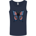 American Butterfly Flag USA July 4th Mens Vest Tank Top Navy Blue