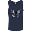 American Butterfly Flag USA July 4th Mens Vest Tank Top Navy Blue