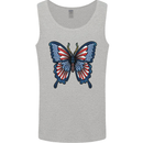 American Butterfly Flag USA July 4th Mens Vest Tank Top Sports Grey