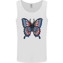American Butterfly Flag USA July 4th Mens Vest Tank Top White