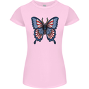 American Butterfly Flag USA July 4th Womens Petite Cut T-Shirt Light Pink