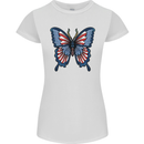 American Butterfly Flag USA July 4th Womens Petite Cut T-Shirt White
