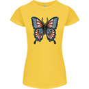 American Butterfly Flag USA July 4th Womens Petite Cut T-Shirt Yellow