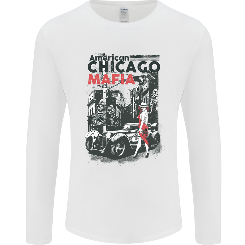 American Chicago Mafia Mens Long Sleeve T-Shirt White