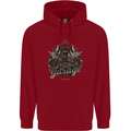 American Custom Garage Biker Motorcycle Childrens Kids Hoodie Red