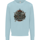 American Custom Garage Biker Motorcycle Kids Sweatshirt Jumper Light Blue