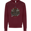 American Custom Garage Biker Motorcycle Kids Sweatshirt Jumper Maroon