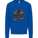 American Custom Garage Biker Motorcycle Kids Sweatshirt Jumper Royal Blue
