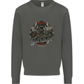 American Custom Garage Biker Motorcycle Kids Sweatshirt Jumper Storm Grey