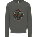 American Custom Garage Biker Motorcycle Kids Sweatshirt Jumper Storm Grey