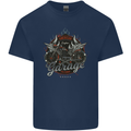 American Custom Garage Biker Motorcycle Kids T-Shirt Childrens Navy Blue