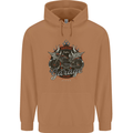 American Custom Garage Biker Motorcycle Mens 80% Cotton Hoodie Caramel Latte