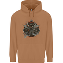 American Custom Garage Biker Motorcycle Mens 80% Cotton Hoodie Caramel Latte