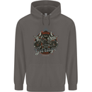 American Custom Garage Biker Motorcycle Mens 80% Cotton Hoodie Charcoal