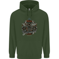American Custom Garage Biker Motorcycle Mens 80% Cotton Hoodie Forest Green